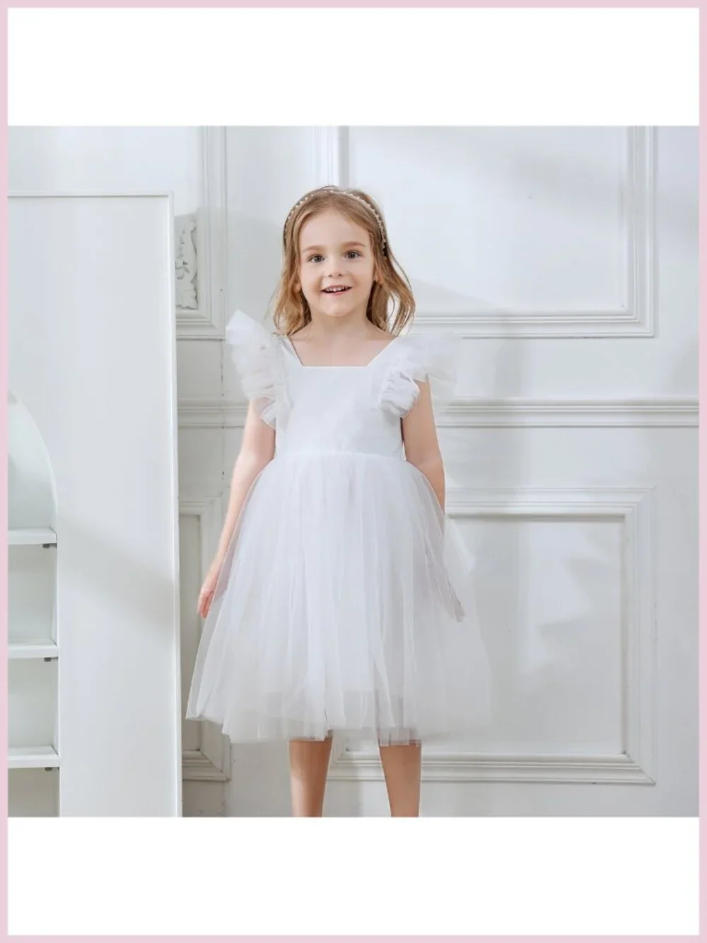 Toddler Girls Tulle Flower Girl Dress A-Line Special Occasion